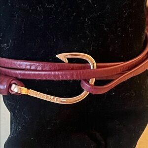 Miansai Burgundy Hook Leather Wrap Bracelet